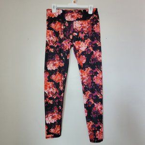 Fabletics Black Floral Leggings M 28" Inseam